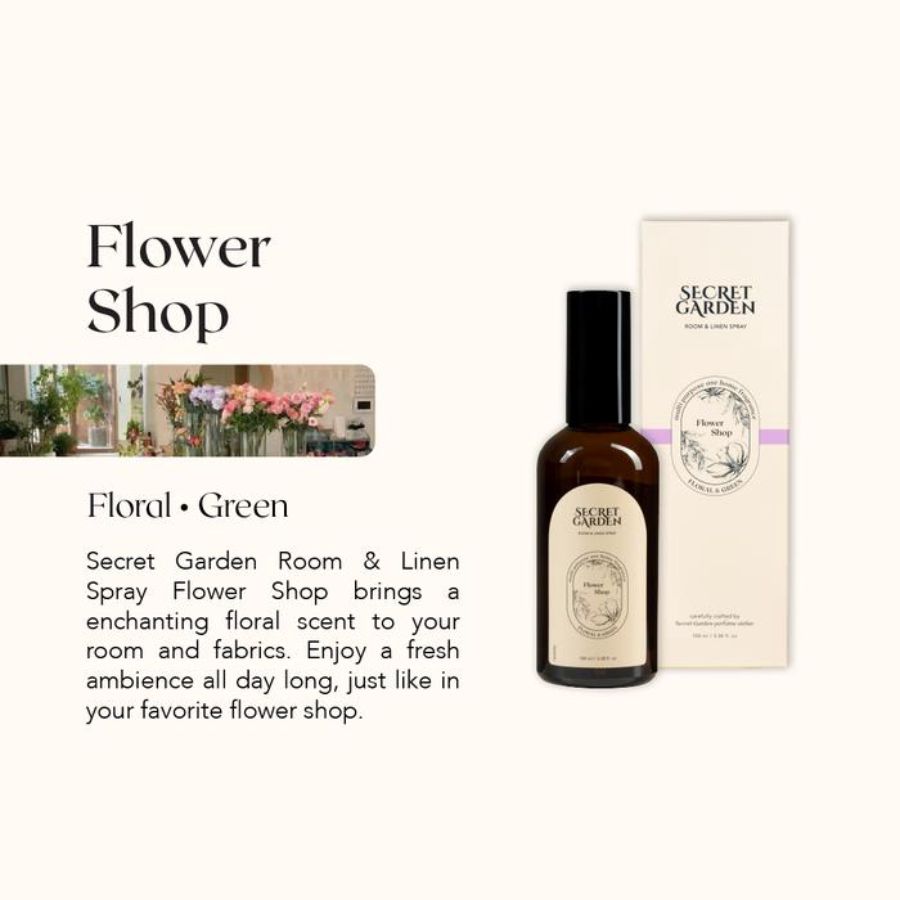 Secret Garden Flower Shop Room & Linen Spray 100ml 100ml
