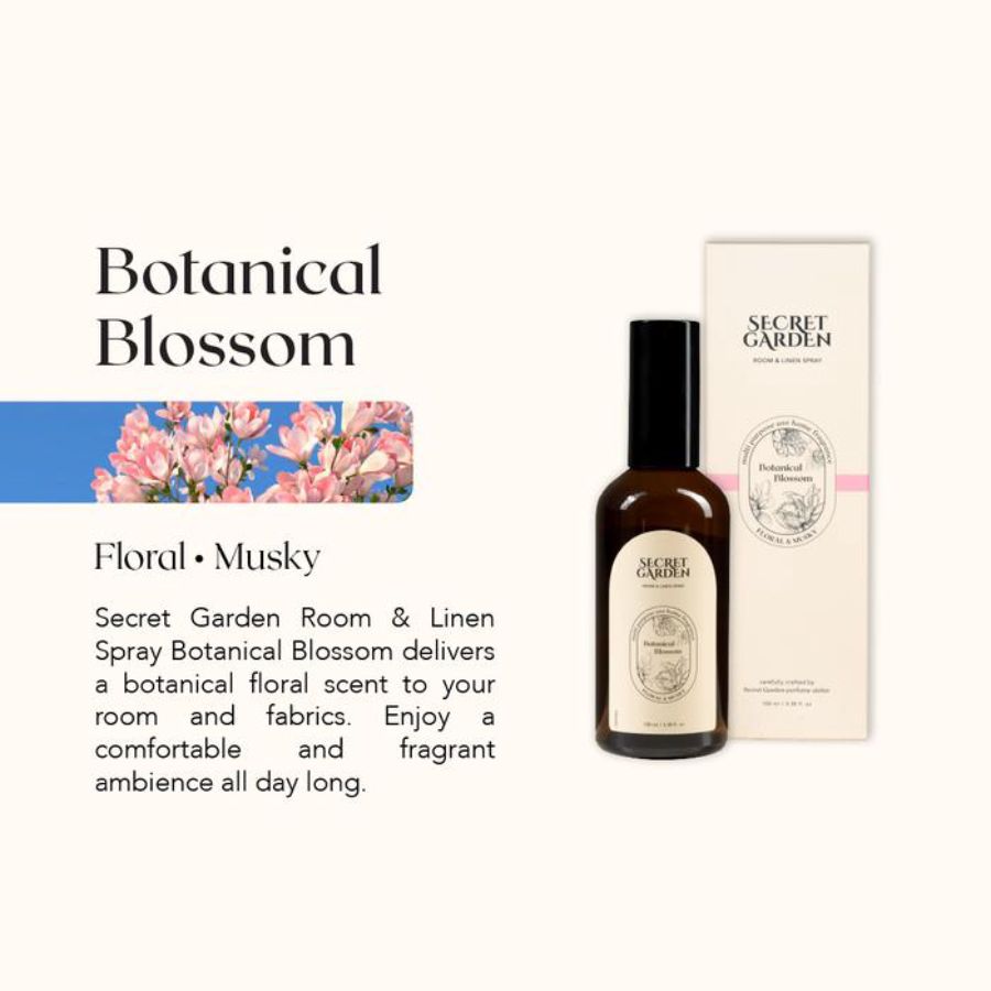 Secret Garden Botanical Blossom Room & Linen Spray 100ml 1pcs