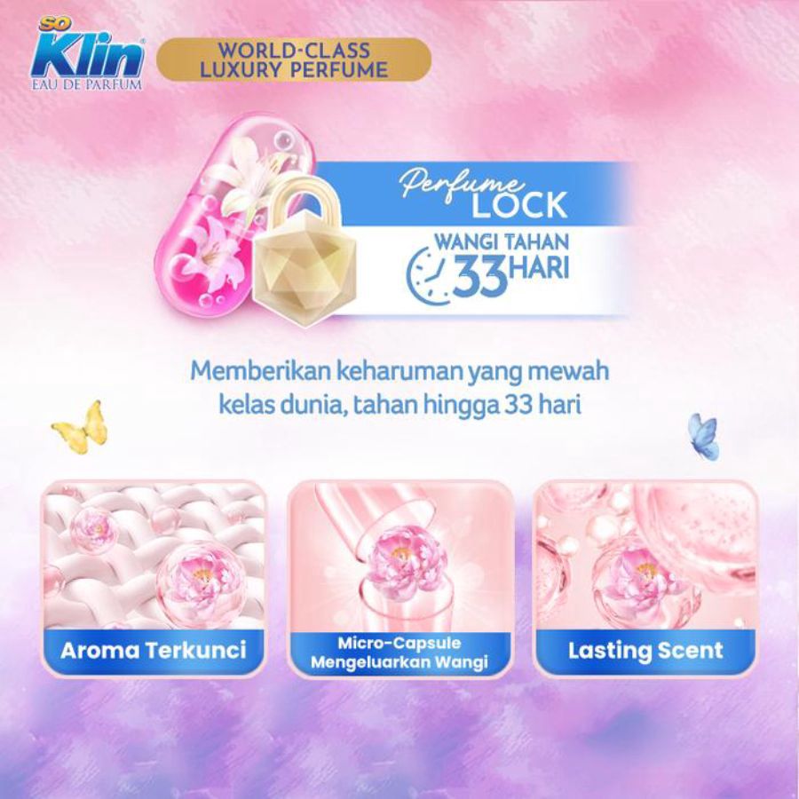 SoKlin Eau de Parfum Fleurs Blanches No.7 Deterjen Bubuk 1440gram