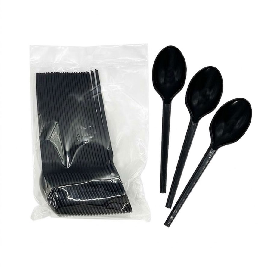 Sendok Plastik Hitam A Basics 1pack
