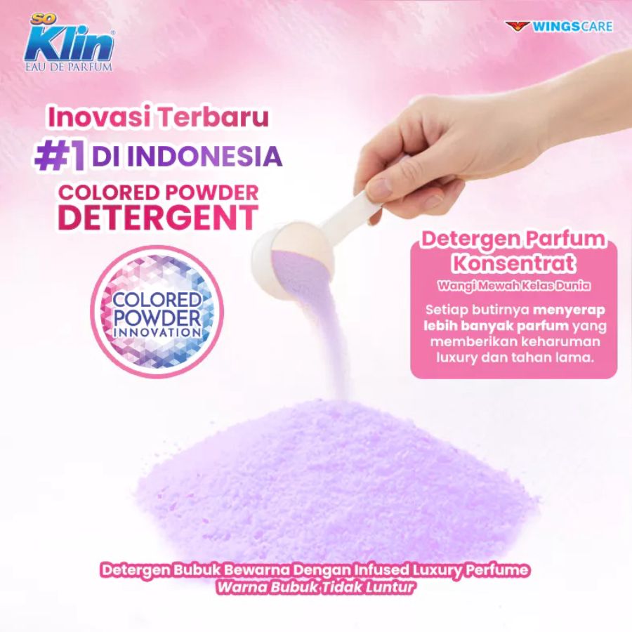 SoKlin Eau de Parfum Fleurs Blanches No.7 Deterjen Bubuk 1440gram