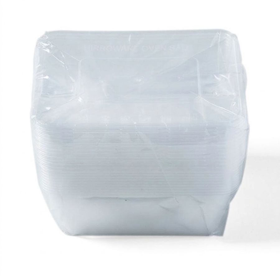 Kotak Makan Plastik Thinwall Kapasitas 1000ml A Basics 12pcs