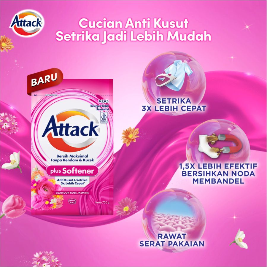 Attack Plus Softener Deterjen Bubuk 750gram