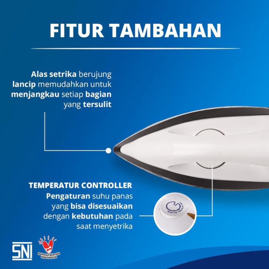 Miyako Setrika Anti Lengket Pink 395 Watt EI1000MPK 1pcs
