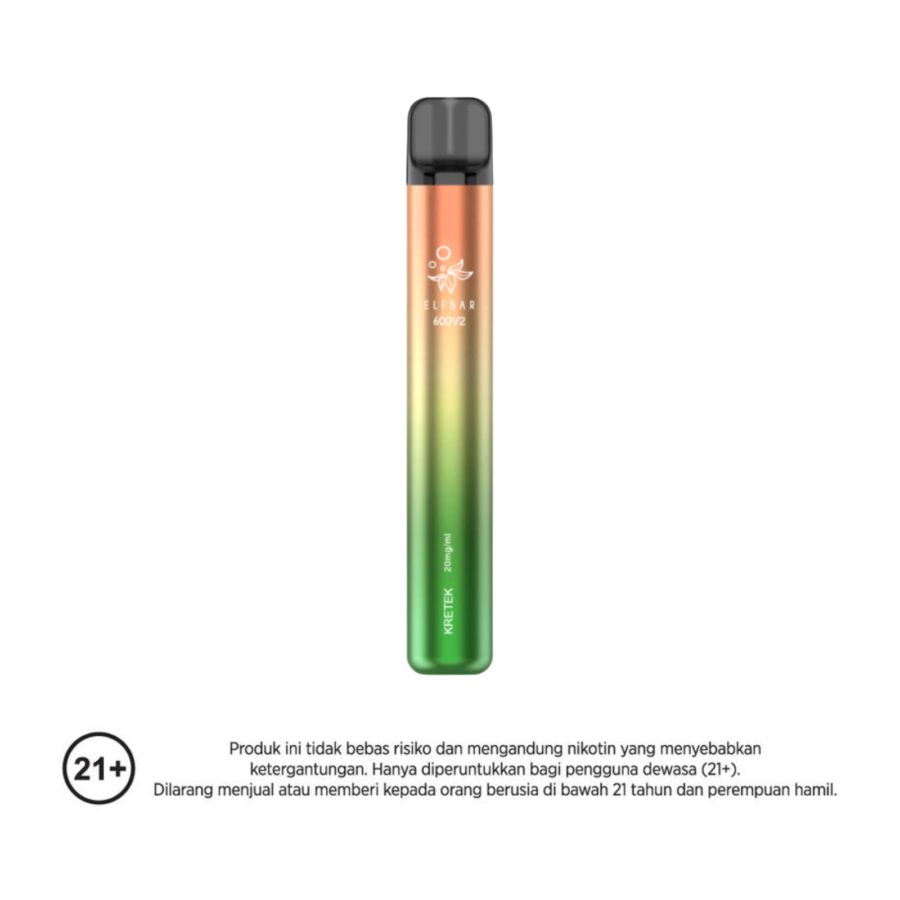 Elfbar Eb 600 V2 Kretek Rokok Elektrik 1pcs