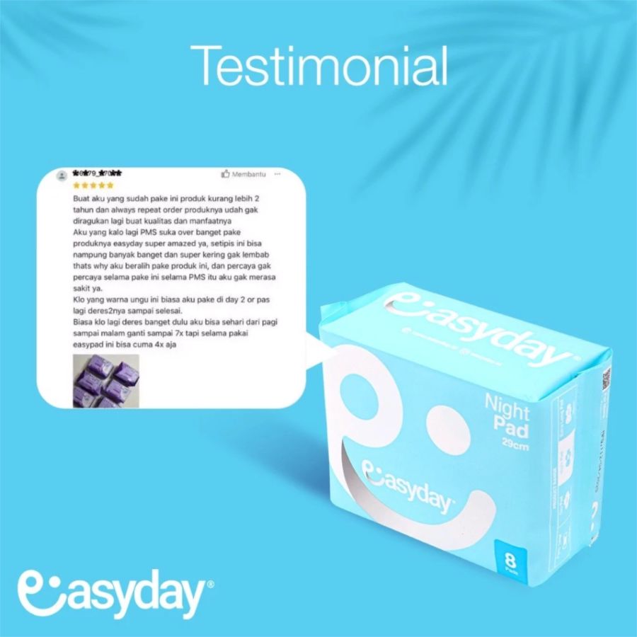 Easyday Night Pad Wing 29cm Pembalut Kewanitaan 8pads