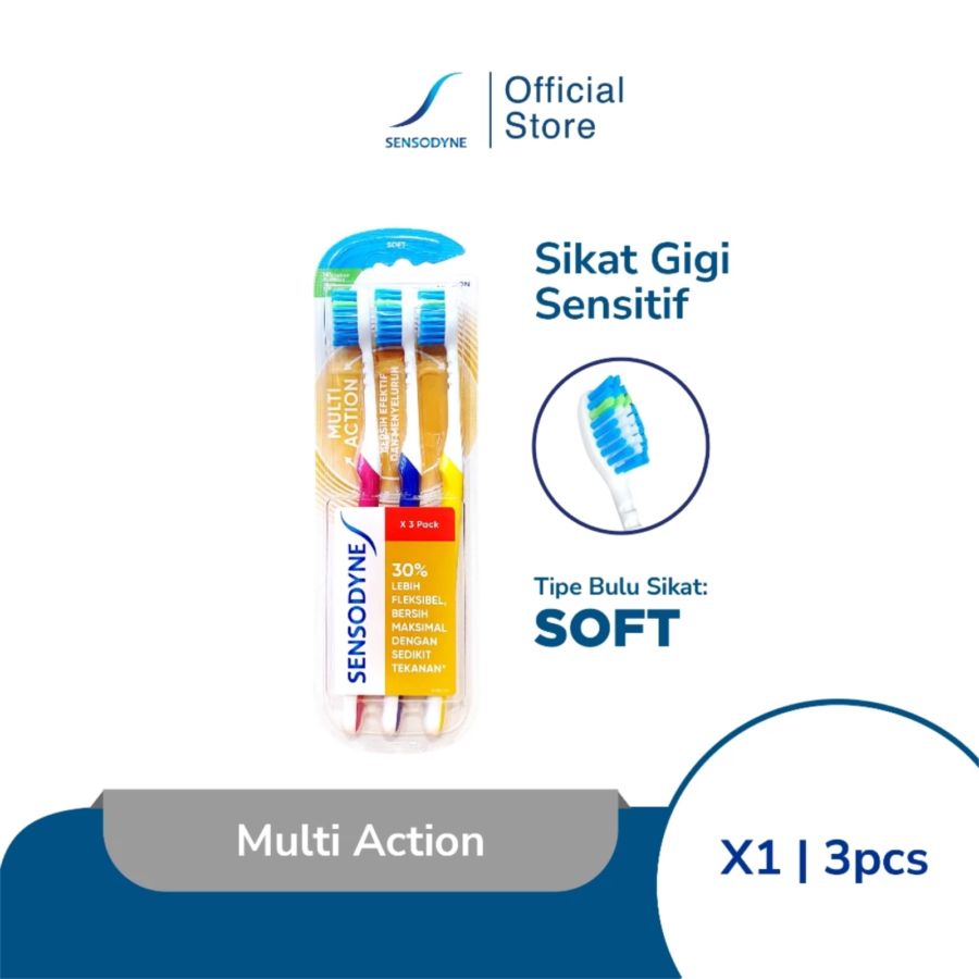 Sensodyne Multi Action Soft Toothbrush 3pcs