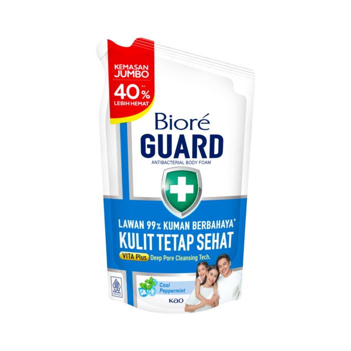 Biore Guard Cool Pepermint Antibacterial Body Foam Pouch