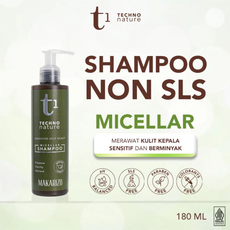 Makarizo T1 Techno Nature Micellar Shampoo Bottle 180ml