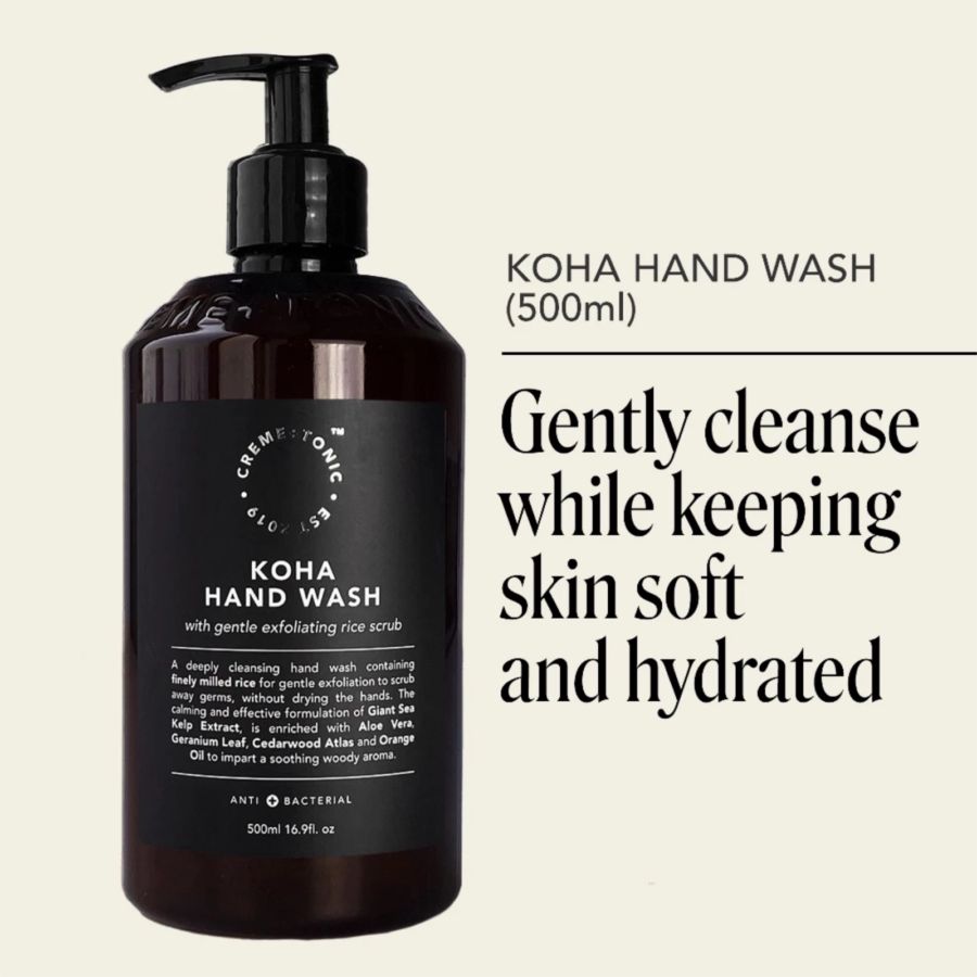 Creme and Tonic Koha with Gentle Exfoliating Rice Scrub Hand Wash 500ml