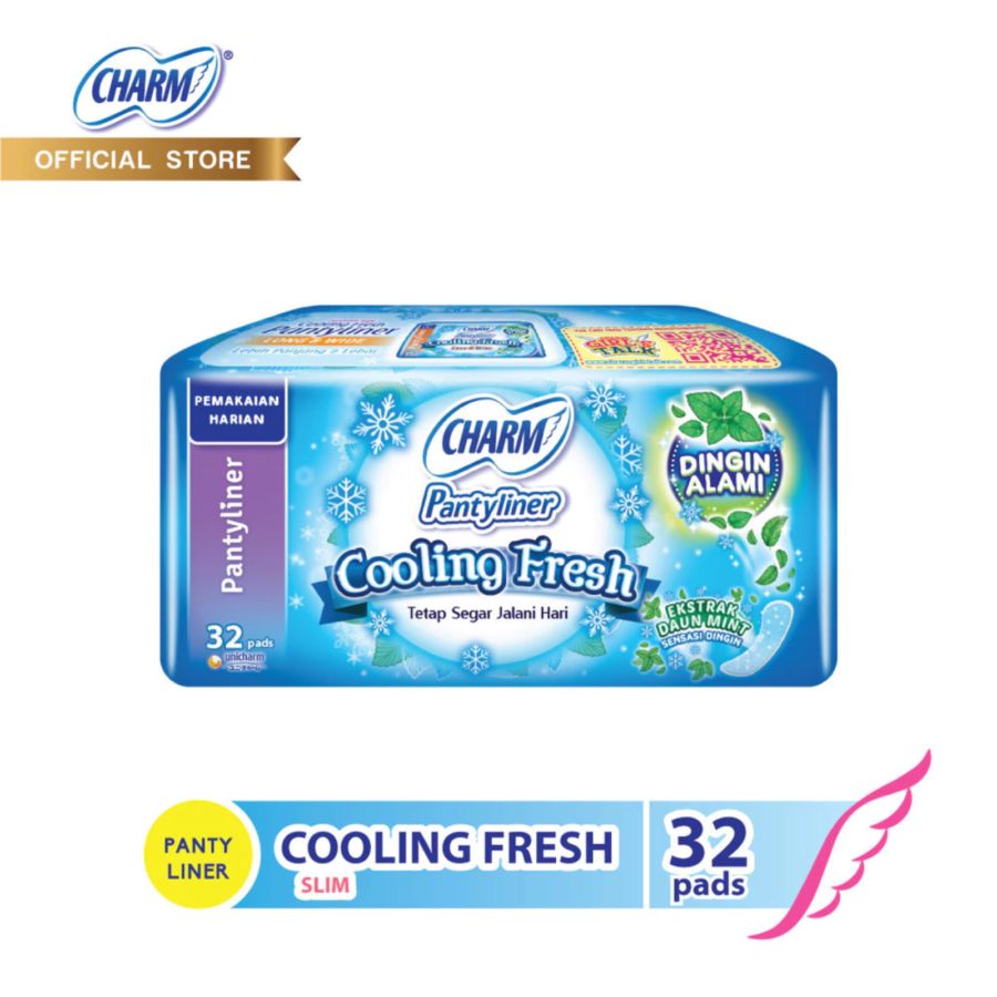 Charm Cooling Fresh Pantyliners Pembalut Kewanitaan 32pcs