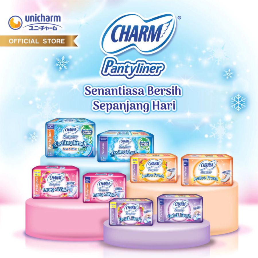 Charm Cooling Fresh Pantyliners Pembalut Kewanitaan 32pcs