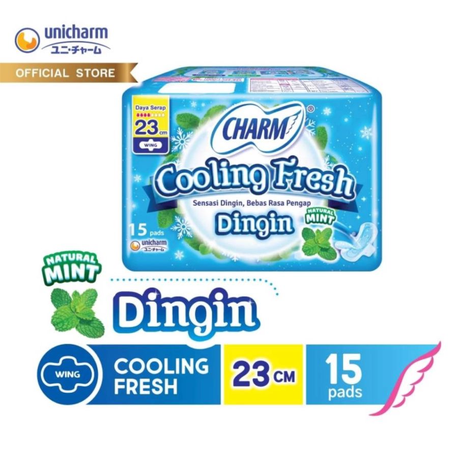 Charm Cooling Fresh Wing 23cm Pembalut Kewanitaan 15pcs