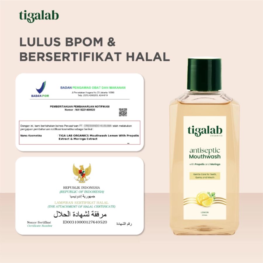 Tiga Lab Organics Lemon Antiseptic Mouthwash 250ml