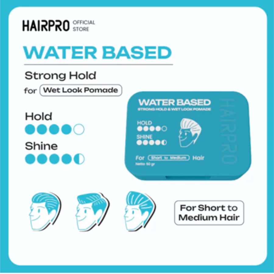 Hairnerds Professional Strong Hold & Wet Look Water Based Pomade 50gram