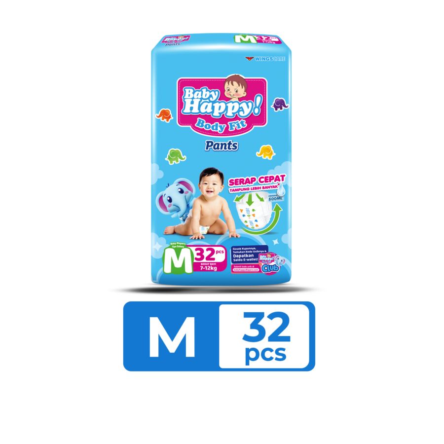 Baby Happy Body Fit Pants Diapers M32 1pack
