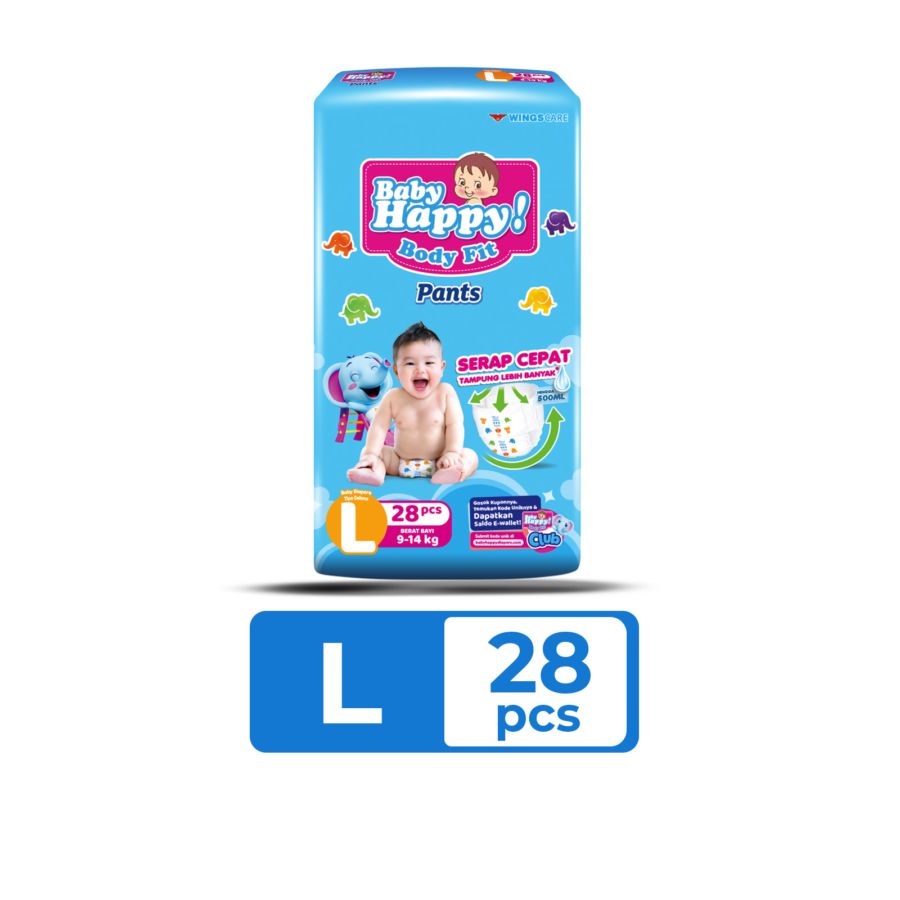 Baby Happy Body Fit Pants Diapers L28 1pack