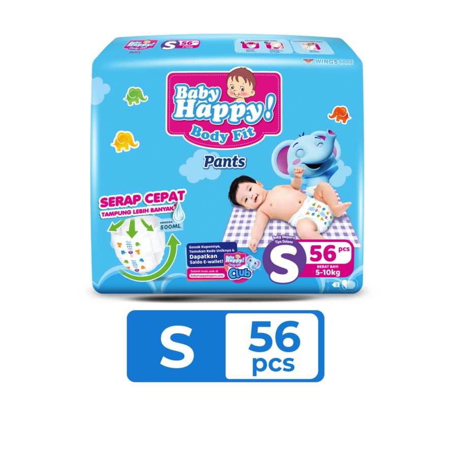 Baby Happy Body Fit Pants Diapers S56 1pack