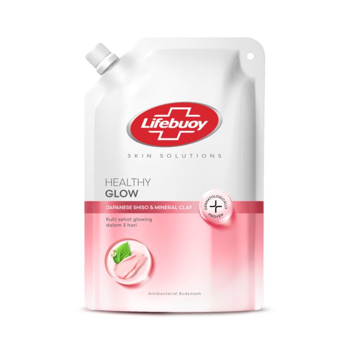 Lifebuoy Japanese Shiso & Mineral Clay Healty Glow Antibacterial Body Wash Refill Pouch