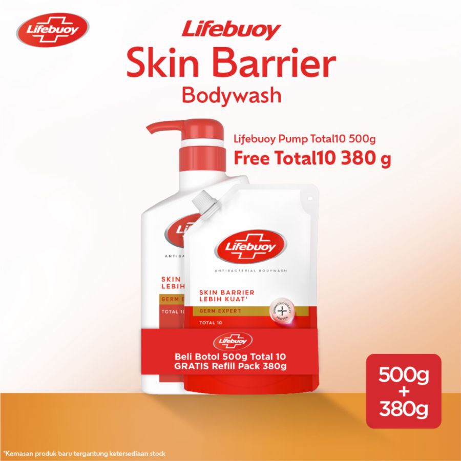Buy 1 Lifebuoy Total 10 Antibacterial Body Wash Pump 500gram Get 1 Lifebuoy Total 10 Antibacterial Body Wash Pouch 380gram 1pack