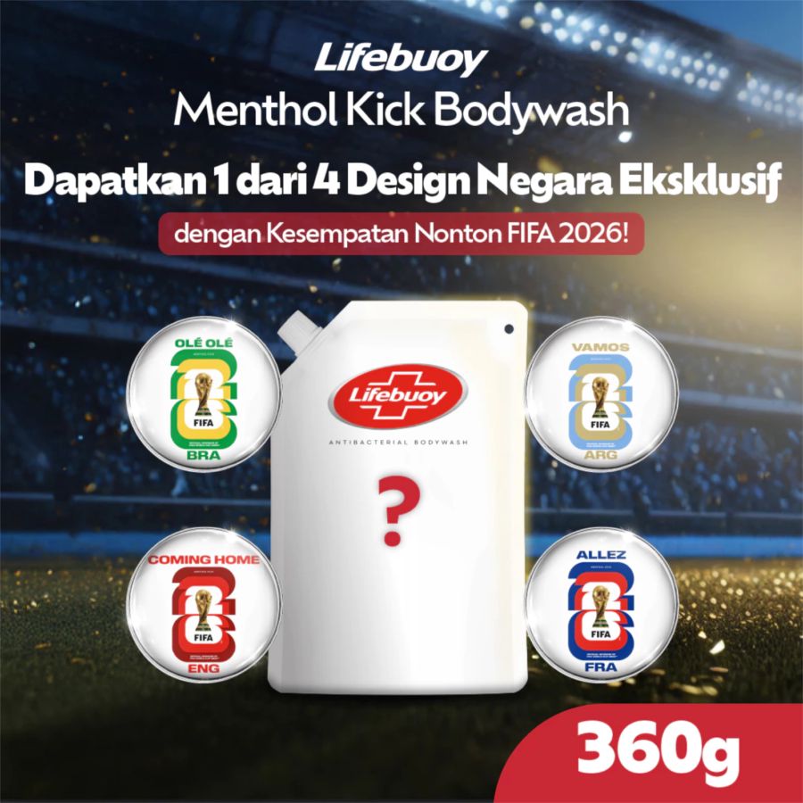 Lifebuoy Menthol Kick Antibacterial Body Wash Pouch [Limited Edition FIFA] 360gram
