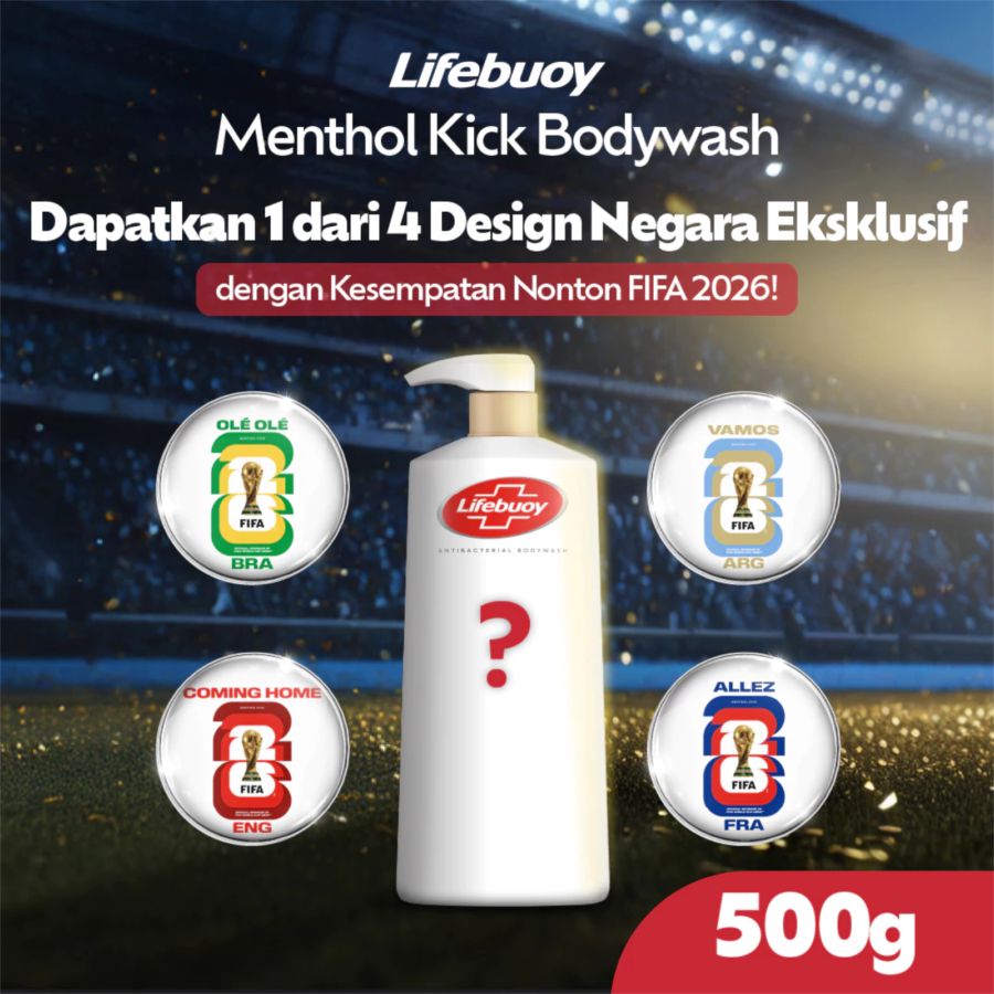 Lifebuoy Menthol Kick Antibacterial Body Wash Pump [Limited Edition FIFA] 500gram