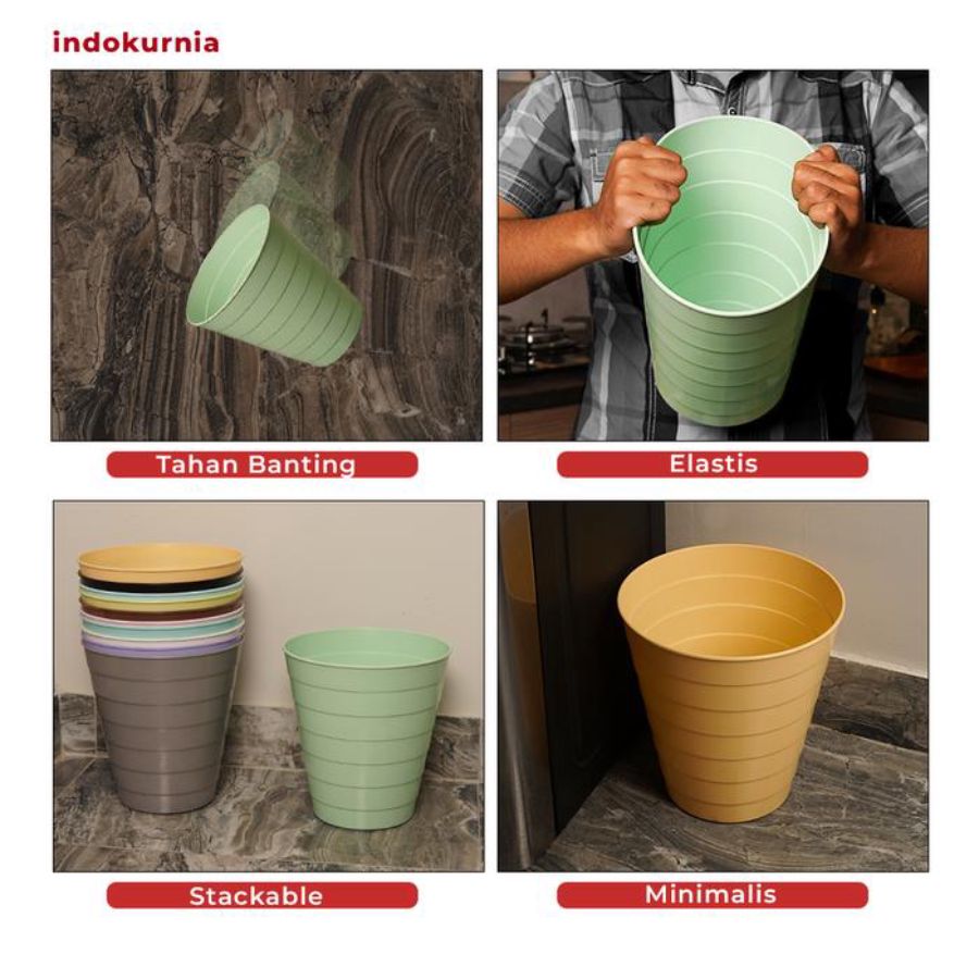 Indokurnia Tempat Sampah Edge Pastel 1pcs