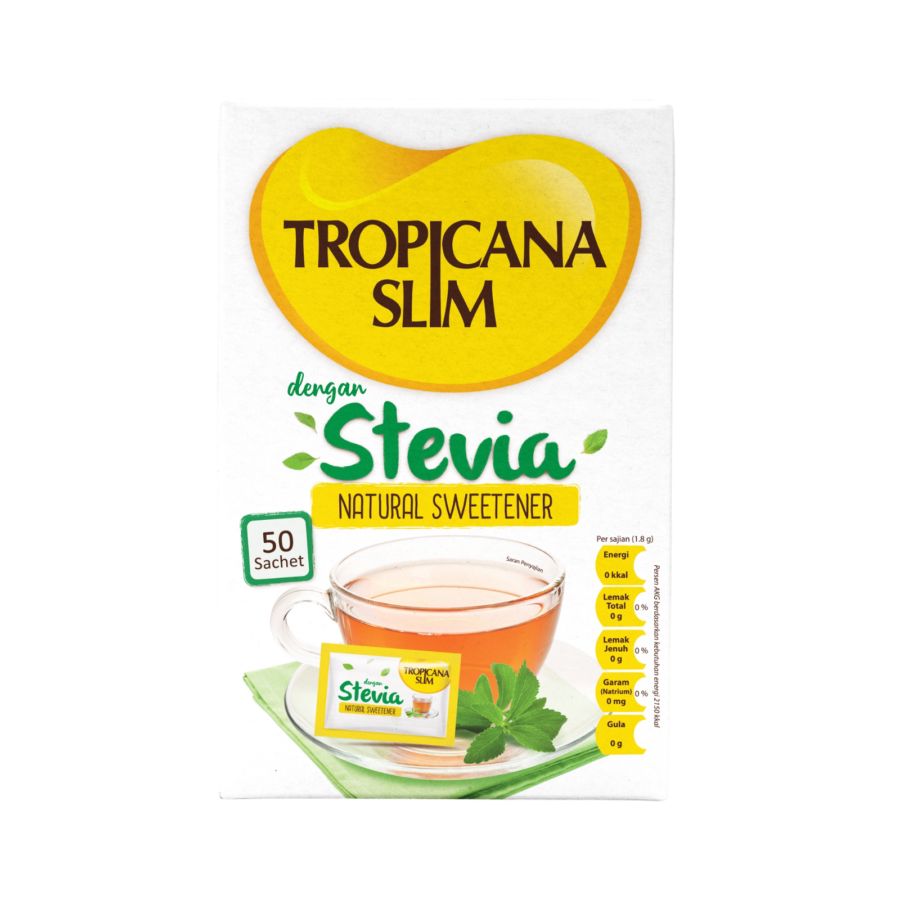 Tropicana Slim Stevia Sweetener 2.5 gr x 50 sachets 130gram