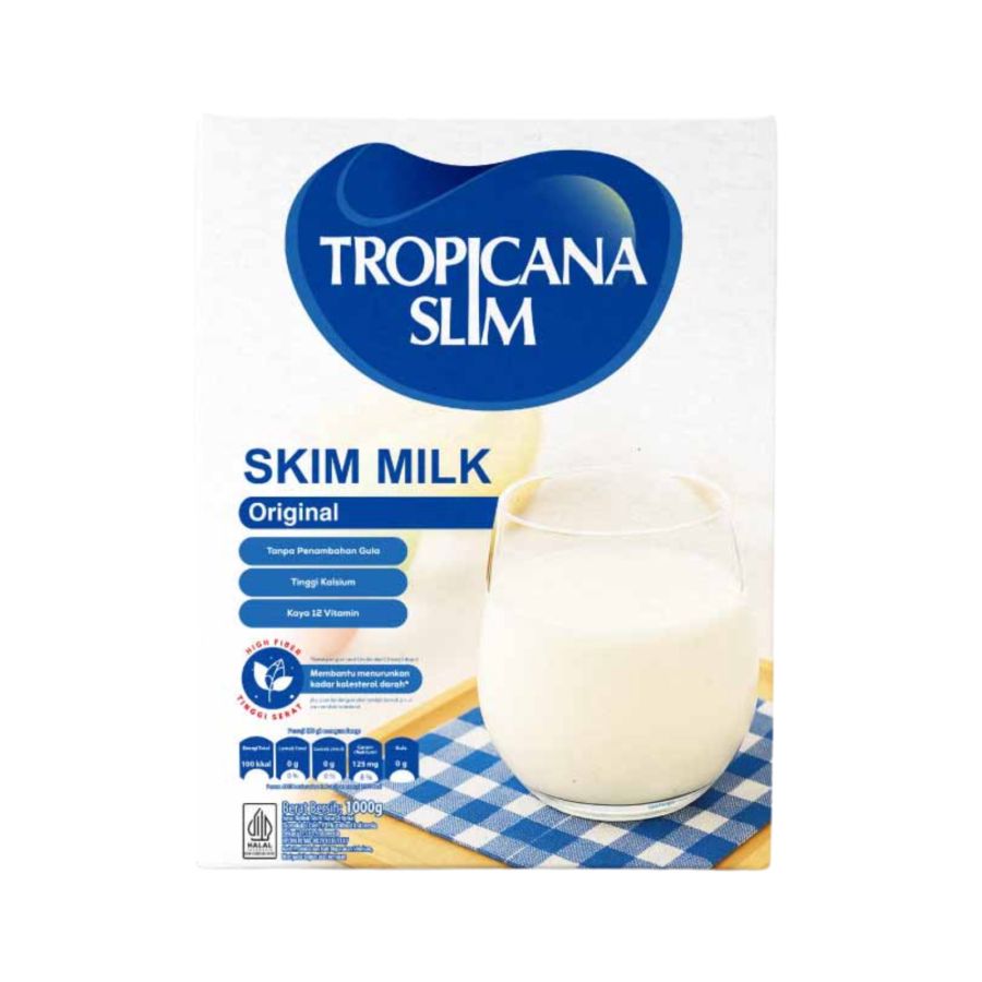 Tropicana Slim Skim Milk Plain Non Fat Bantu Turunkan Kolestrol 1000gram