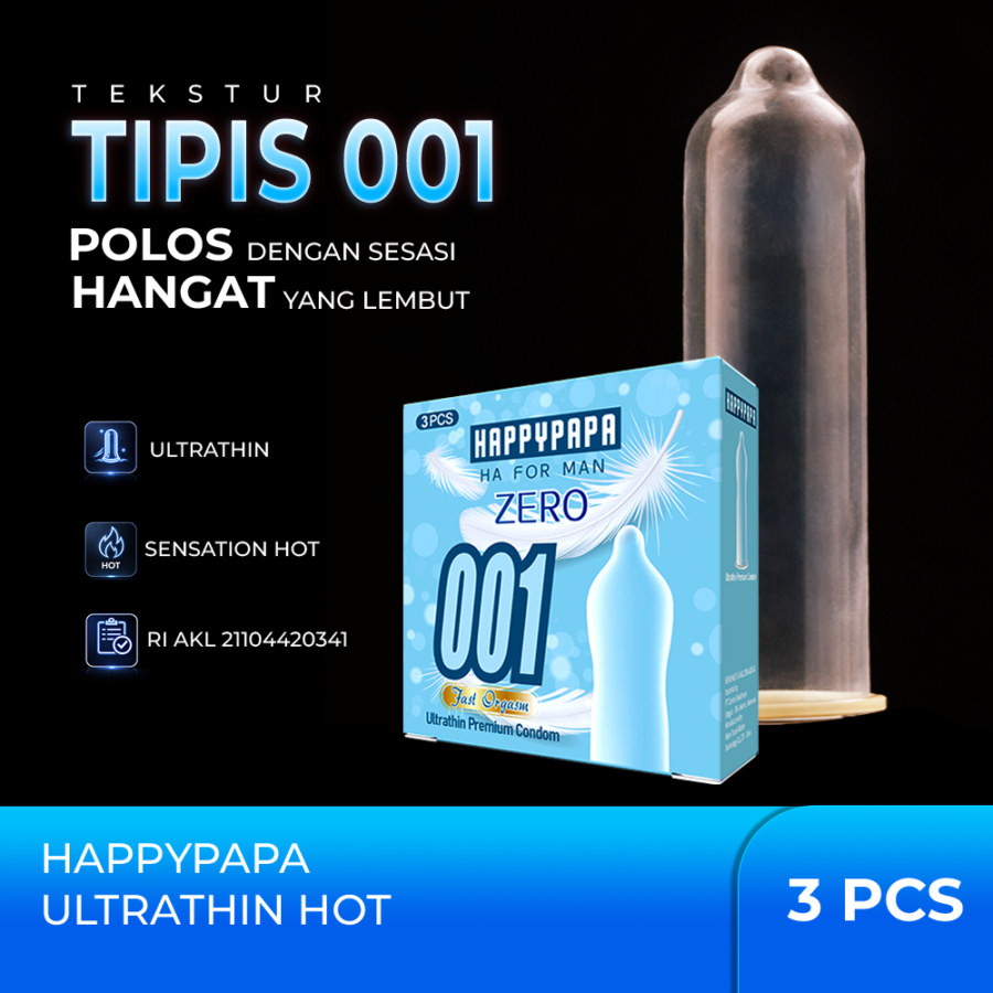 Happypapa 001 Zero Ultrathin Premium Kondom Pria 3sachets