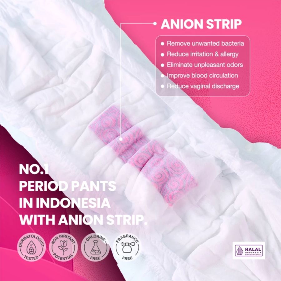 Easyday Soft Cotton Period Pants Size S/M Waist 60-105cm Pembalut Kewanitaan 3pads