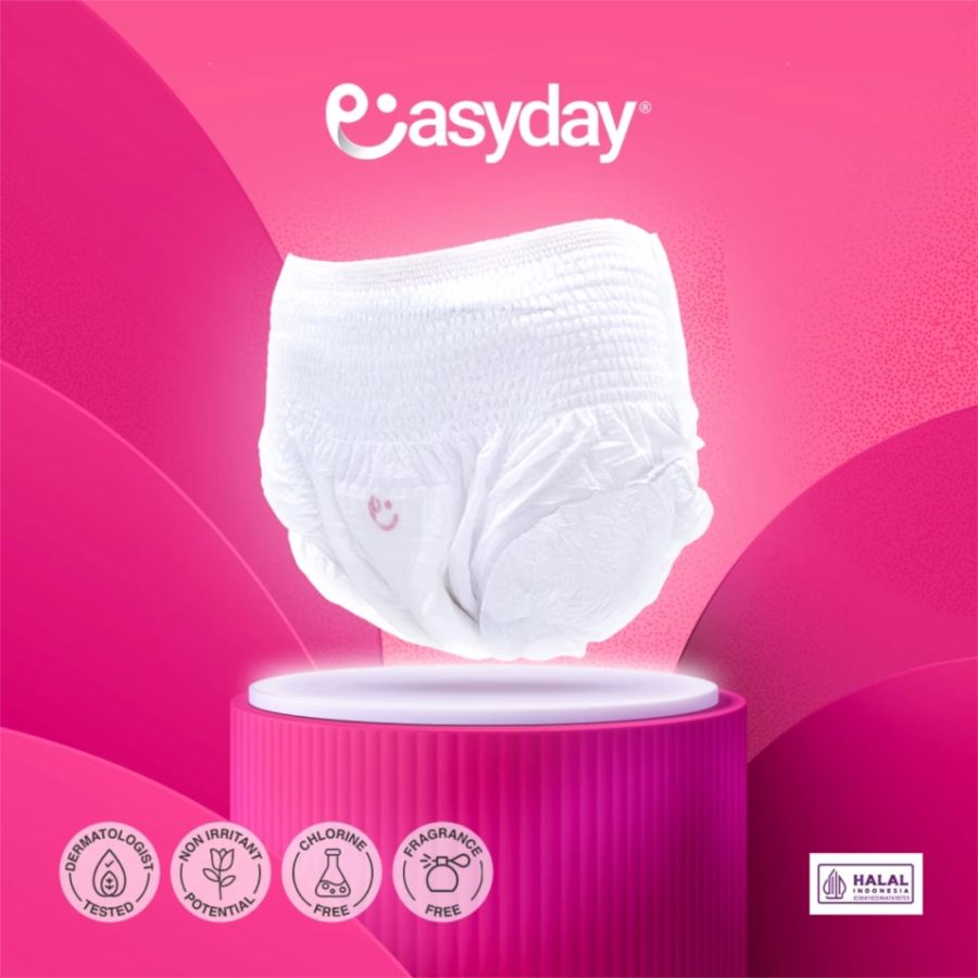 Easyday Soft Cotton Period Pants Size S/M Waist 60-105cm Pembalut Kewanitaan 3pads