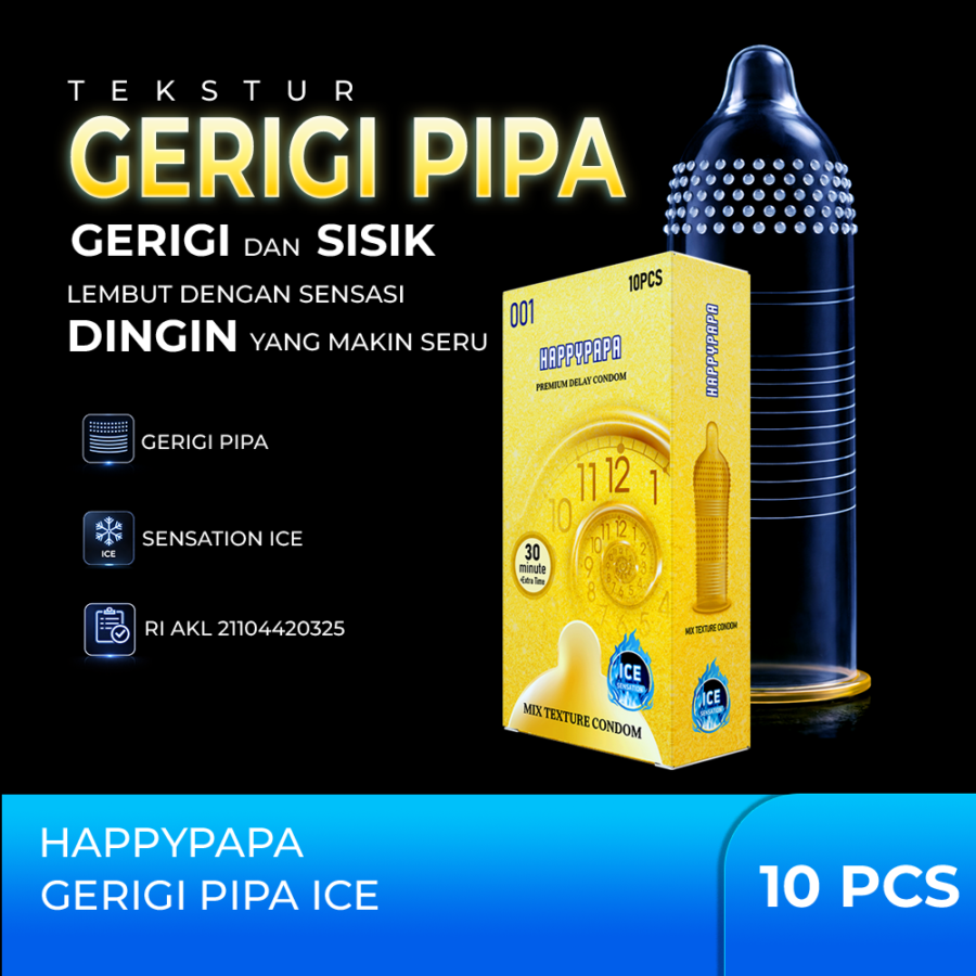 Happypapa Gerigi Pipa Ice Kondom Pria 10sachets