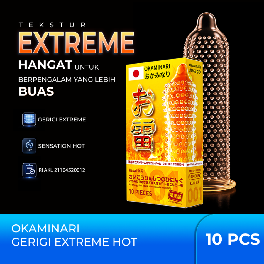 Okaminari 001 Kasai Gerigi Extreme Hot Kondom Pria 10sachets