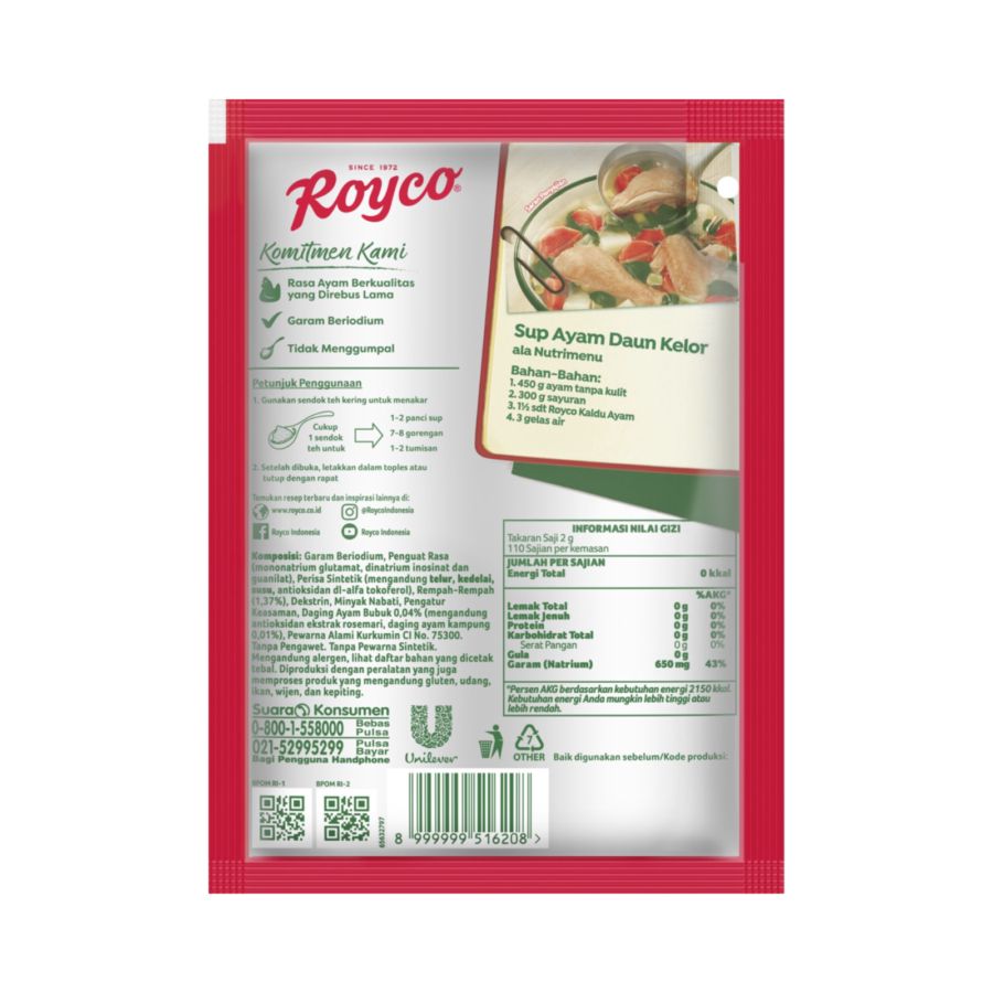 Royco Bumbu Kaldu Rasa Ayam 220gram