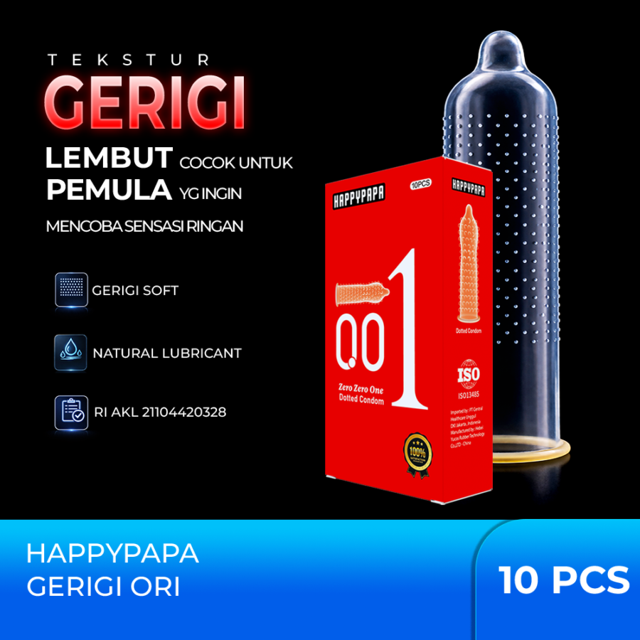 Happypapa 001 Gerigi Ori Kondom Pria 10sachets