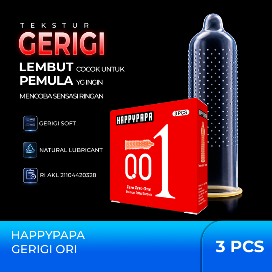 Happypapa 001 Premium Dotted Condom 3sachets