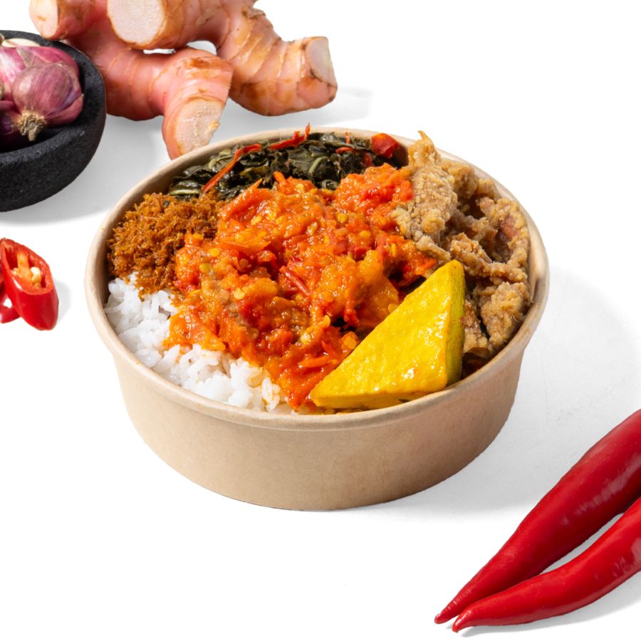 Sego Sambal Siram Kulit Ayam Crispy x Marina Tasha 1pcs