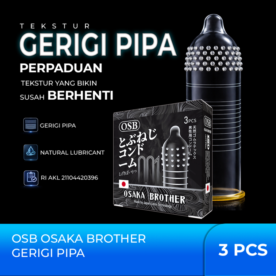 OSB Osaka Brother 001 Gerigi Pipa Kondom Pria 3sachets