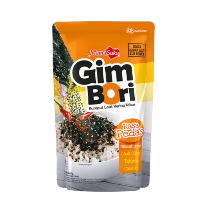 Mamasuka Gim Bori Rumput Laut Kering Tabur Rasa Pedas