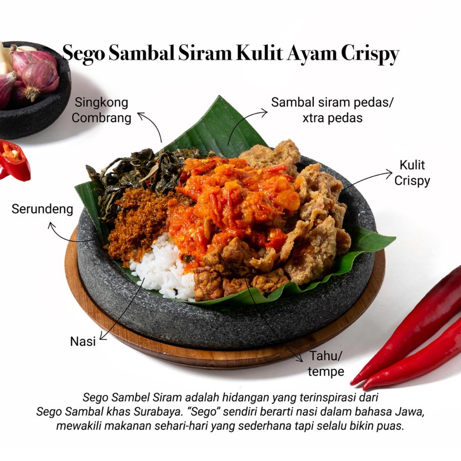 Sego Sambal Siram Kulit Ayam Crispy x Marina Tasha 1pcs