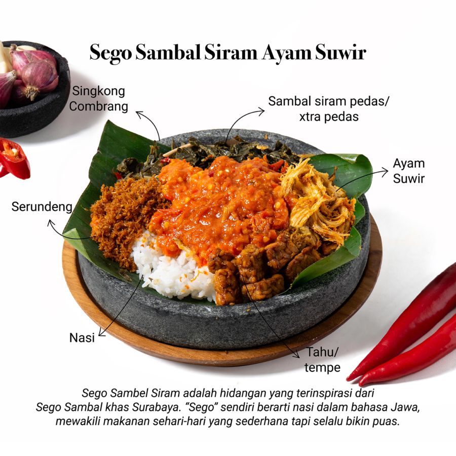 Sego Sambal Siram Ayam Suwir x Marina Tasha 1pcs