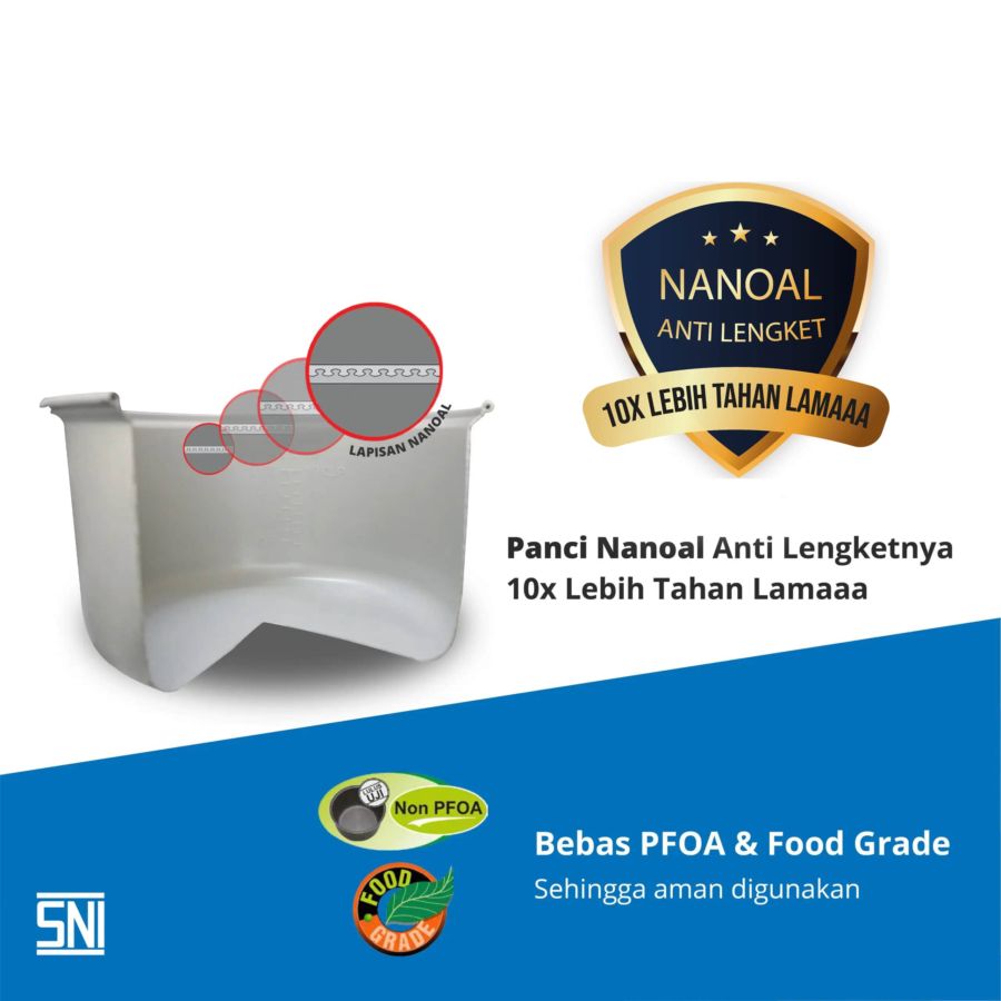 Miyako Rice Cooker Nanoal Anti Lengket 1.8 Liter MCM508SBC 1pcs