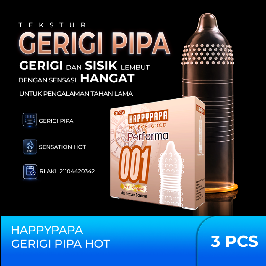Happypapa 001 Performa Fast Orgasm Mix Texture Condom 3sachets