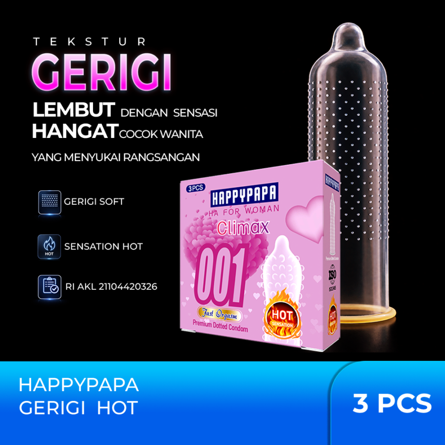 Happypapa 001 Climax Fast Orgasm Premium Dotted Condom 3sachets