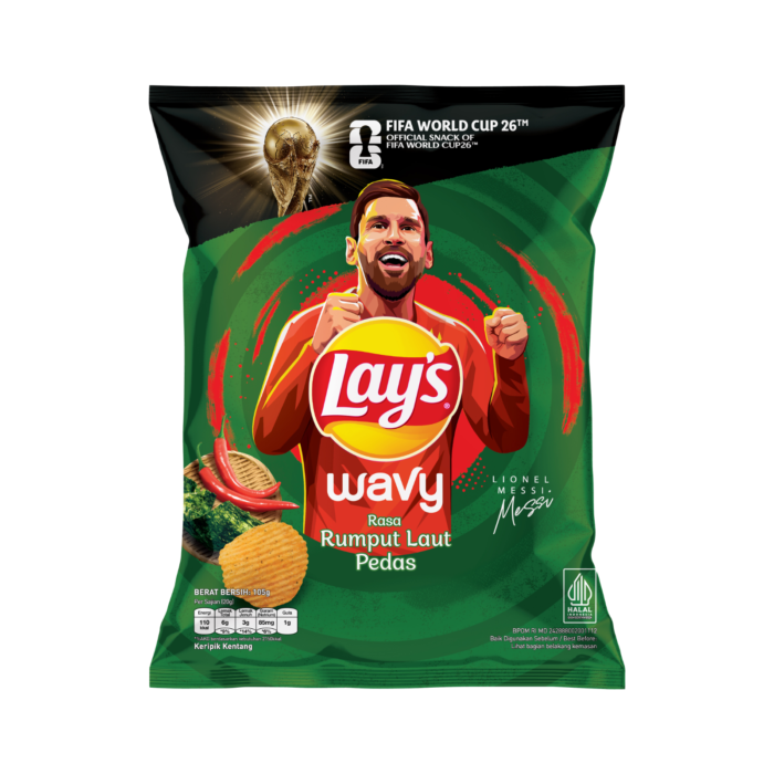 Lay's Wavy Keripik Kentang Snack Rasa Rumput Laut Pedas