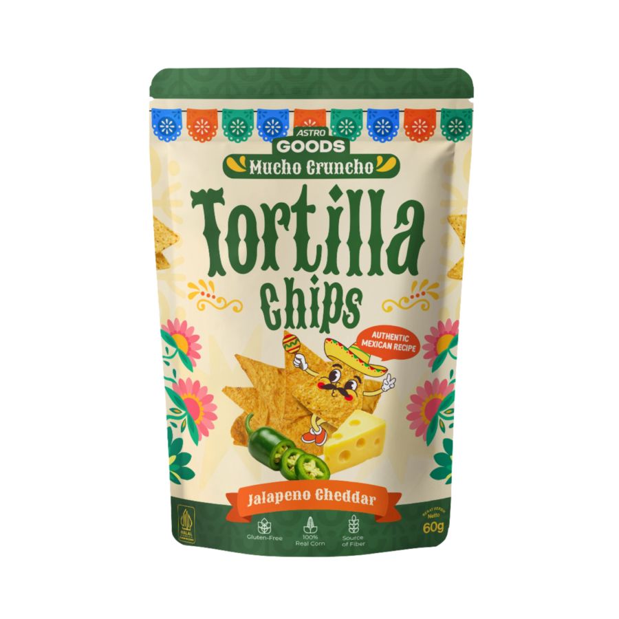 Tortilla Chips Mucho Cruncho Jalapeno Cheddar Astro Goods 60gram 1pcs