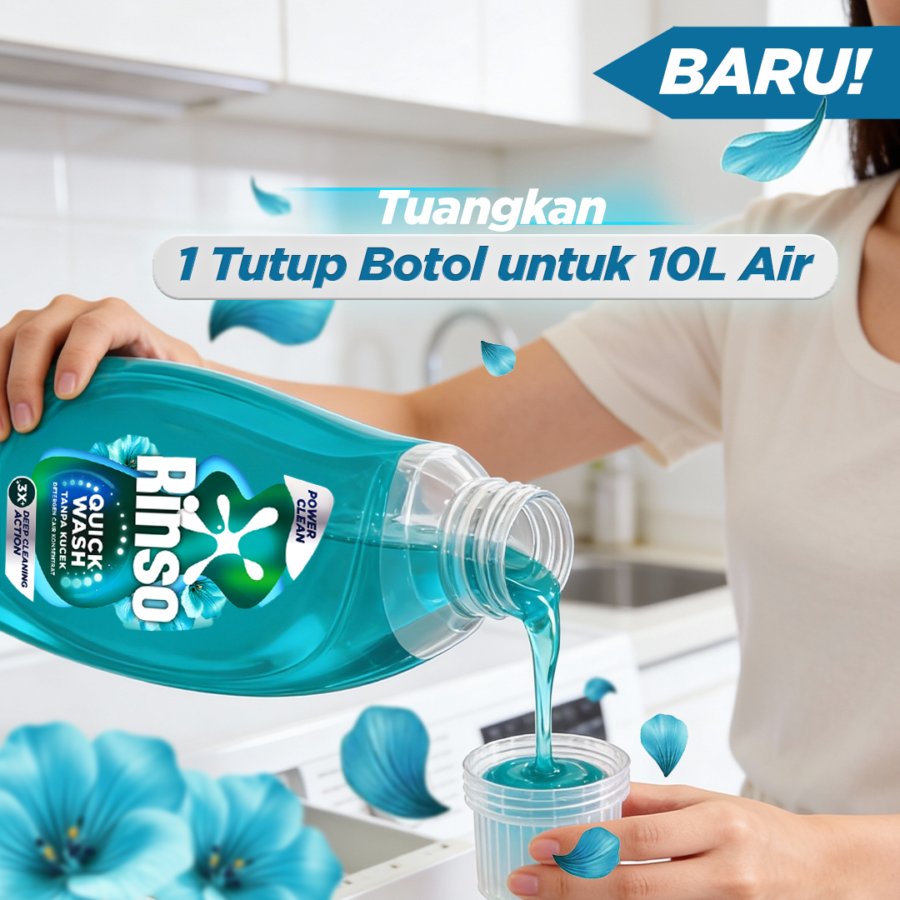 Rinso Quick Wash Power Clean Deterjen Cair 650gram