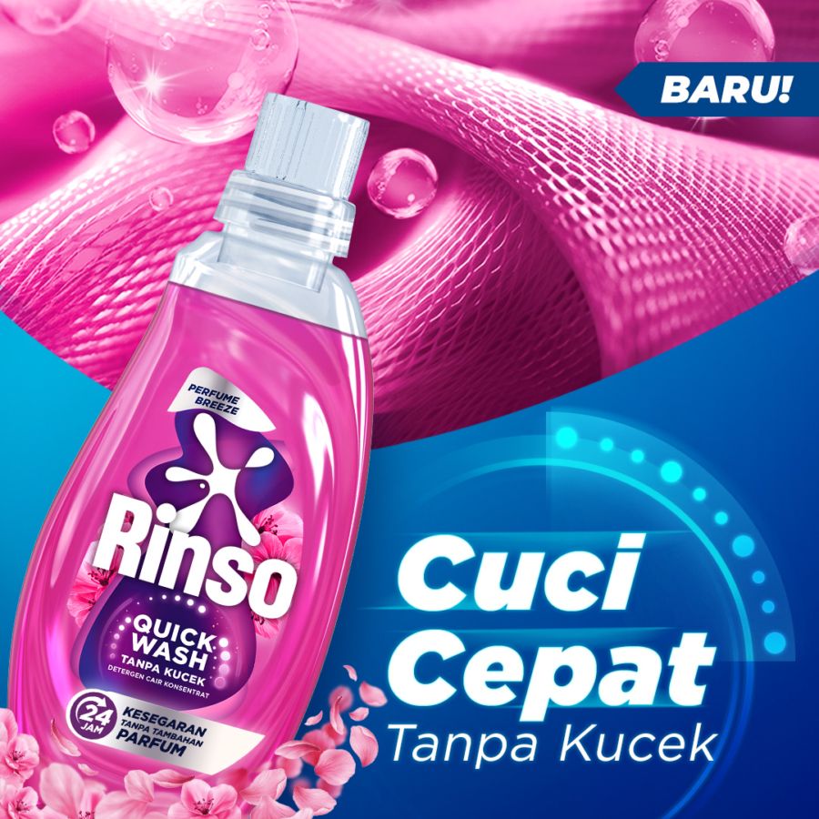 Rinso Quick Wash Perfume Breeze Deterjen Cair 650gram