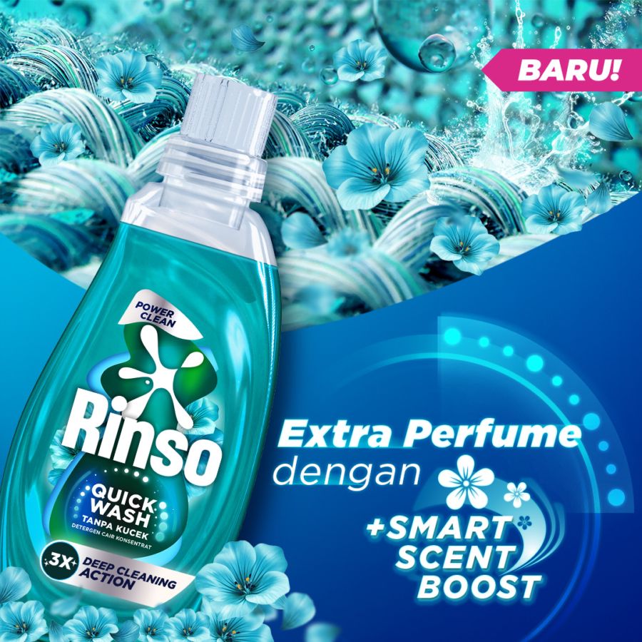 Rinso Quick Wash Power Clean Deterjen Cair 650gram